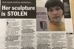One week before exhibition... Her sculpture is STOLEN
